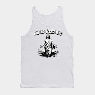 He Is Rizzen Funny Sarcastic Christian Anti-Religion Rude Tank Top